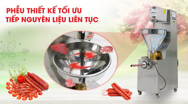 Phễu dung tích lớn, thiết kế mở để tiếp nguyên liệu liên tục Phễu dung tích lớn, thiết kế mở để tiếp nguyên liệu liên tục