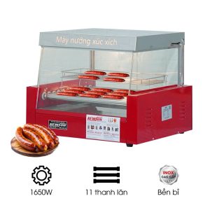 bếp nướng xúc xích 11 thanh kính vuông