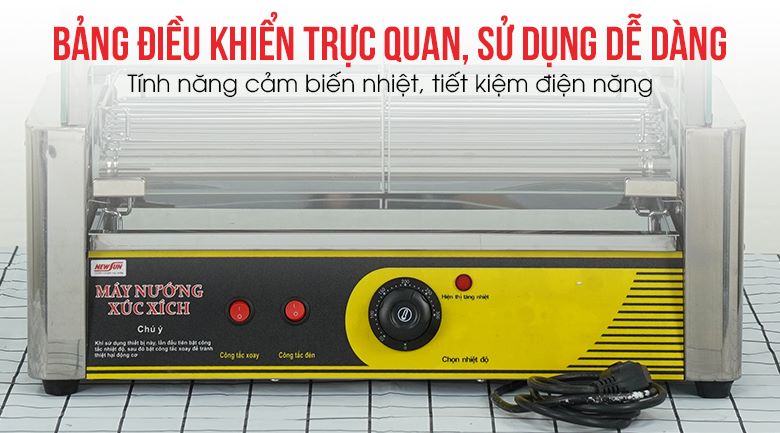 Bếp nướng xúc xích 5 thanh CY5 Bản điều khiển trực quan, dễ sử dụng