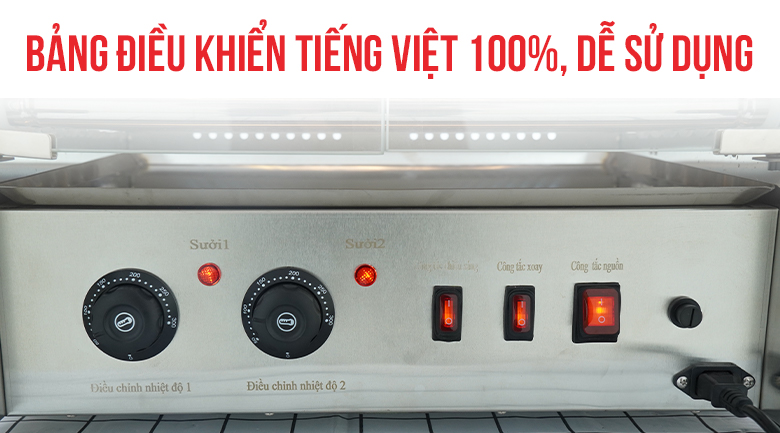 Lò nướng xúc xích 11 thanh CY11 Bảng điều khiển bằng tiếng Việt