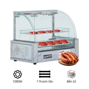 Tủ nướng xúc xích 7 thanh kính cong