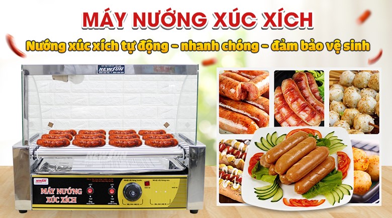Máy nướng xúc xích bằng điện được ưa chuộng trong nhiều quán ăn vặt, nhà hàng đồ ăn nhanh Máy nướng xúc xích bằng điện được ưa chuộng trong nhiều quán ăn vặt, nhà hàng đồ ăn nhanh