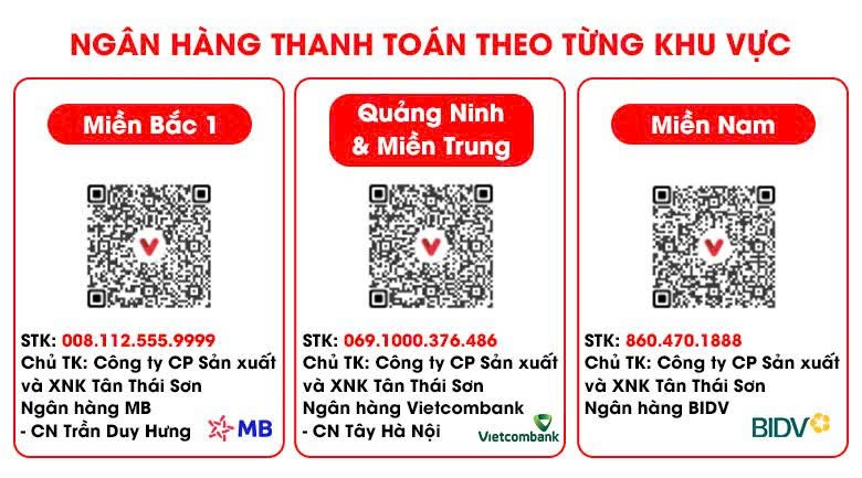 Quý khách vui lòng thanh toán theo số tài khoản ngân hàng từng khu vực Quý khách vui lòng thanh toán theo số tài khoản ngân hàng từng khu vực