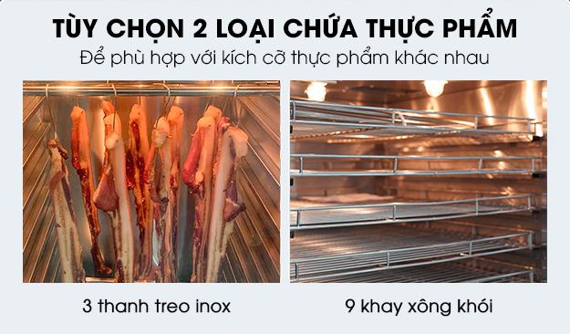 Thiết kế khay xông khói dung tích lớn và thanh treo chuyên dụng
