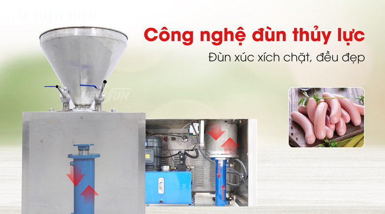 Công nghệ đùn thủy lực nhồi xúc xích chặt tay, đồng đều