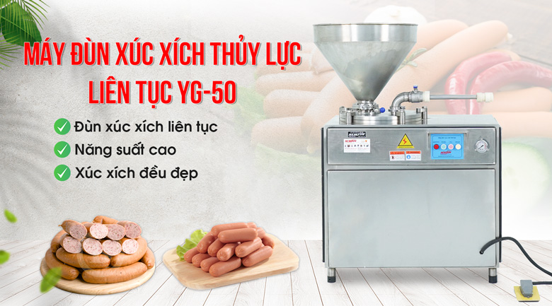 Máy đùn xúc xích thủy lực YG-50 (350kg/giờ)