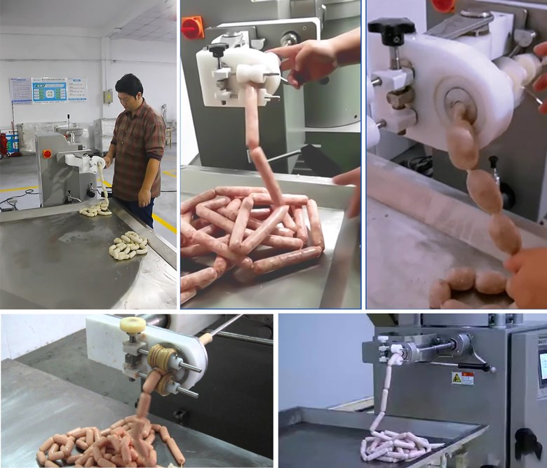 Sử dụng máy đùn xúc xích định lượng SH-250N (2 máy liên hoàn) Sử dụng máy đùn xúc xích định lượng SH-250N (2 máy liên hoàn)